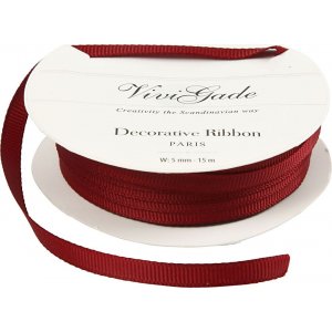 Ruban gros grain - rouge - 15 m Ruban gros grain - rouge - 15 m