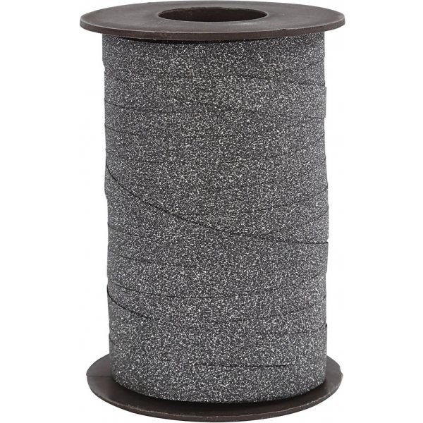 Cordon cadeau - noir - paillettes - 100 m
