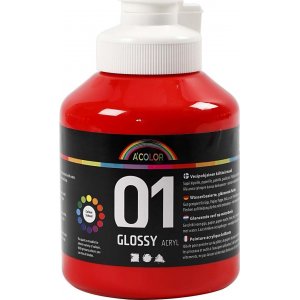 Peinture scolaire - Acrylique - rouge - brillante - 500 ml Peinture scolaire - Acrylique - rouge - brillante - 500 ml