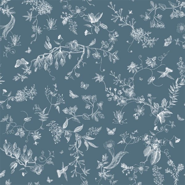 Tissu cir textile Ellinor bleu