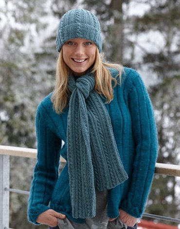 Patron tricot - Bonnet et charpe tricots