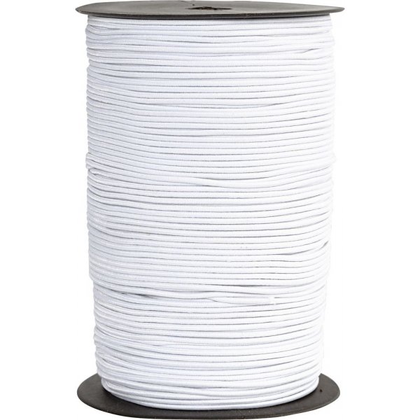 Cordon lastique 2 mm - blanc - 250 m