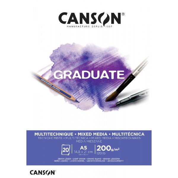 Bloc Mixedmedia Graduate 200g 20 feuilles