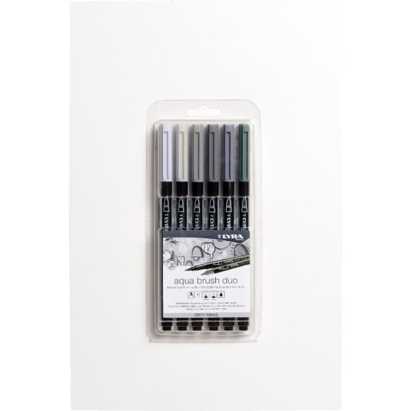 Stylos aquarelle Aqua Brush Duo 6-pack - Tons Gris
