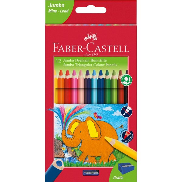 Crayons de couleur Jumbo Triangle - 12 couleurs