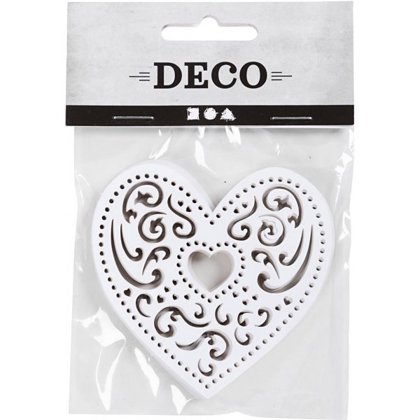 Coeur en filigrane - blanc - 18 pcs Coeur en filigrane - blanc - 18 pcs