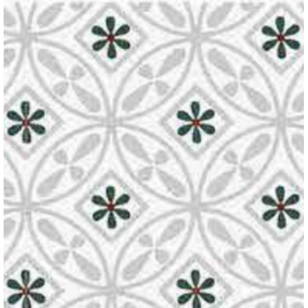 Toile cire lgance carrelage marocain noir/blanc