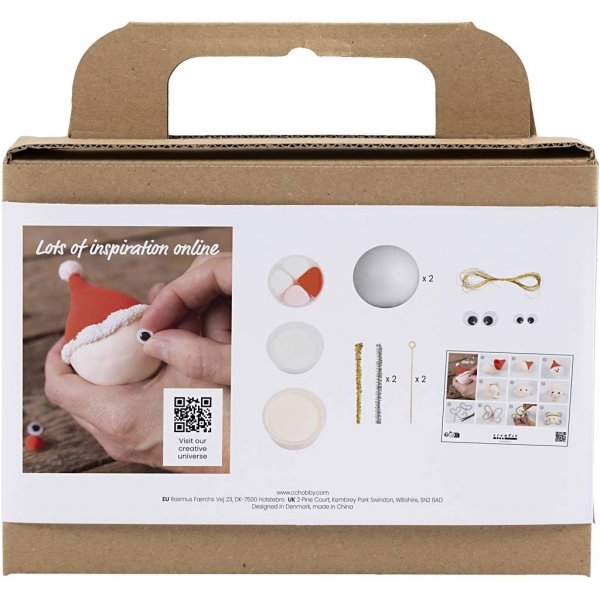 Mini Kit DIY Boules de sapin de Noël - Père Noël et ange Mini Kit DIY Boules de sapin de Noël - Père Noël et ange