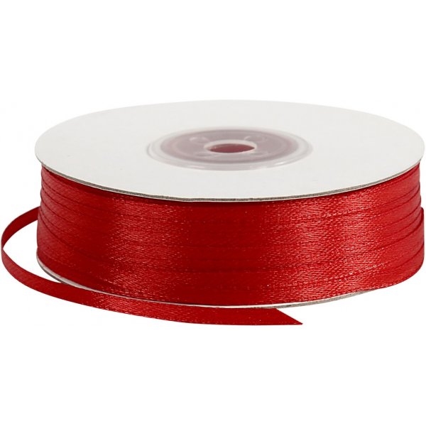 Ruban satin - rouge - B3 mm - 100 m Ruban satin - rouge - B3 mm - 100 m