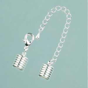 Embout ø 8 mm - paquet de 10 - rainure argentée / avec chaîne Embout ø 8 mm - paquet de 10 - rainure argentée / avec chaîne