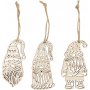 Ornements en bois en bois - Père Noël scandinave - 6 pcs