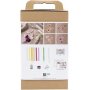 Kit DIY Papier crpon, couleurs pastel, Fleur