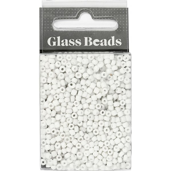 Perles de rocaille - blanches - 25 g Perles de rocaille - blanches - 25 g