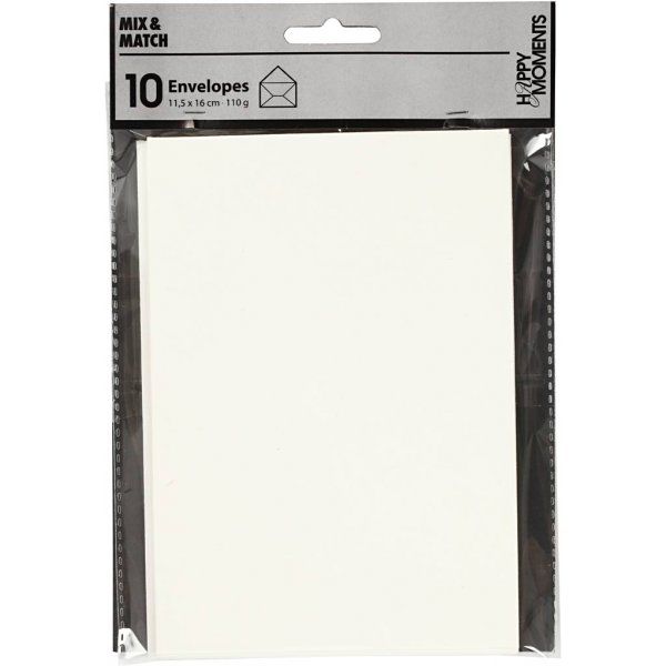 Enveloppe - blanc cass - 11,5 x 16 cm - 10 pcs