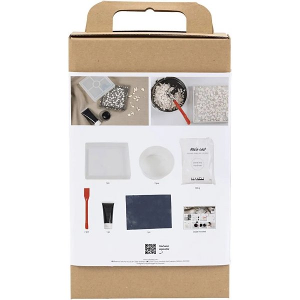 Kit DIY Moulage en rsine, Plateau carr avec terrazzo
