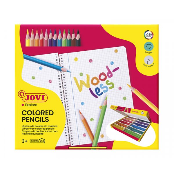 Set de crayons de couleur - Jovi - 288 crayons triangulaires en bois sans cailles