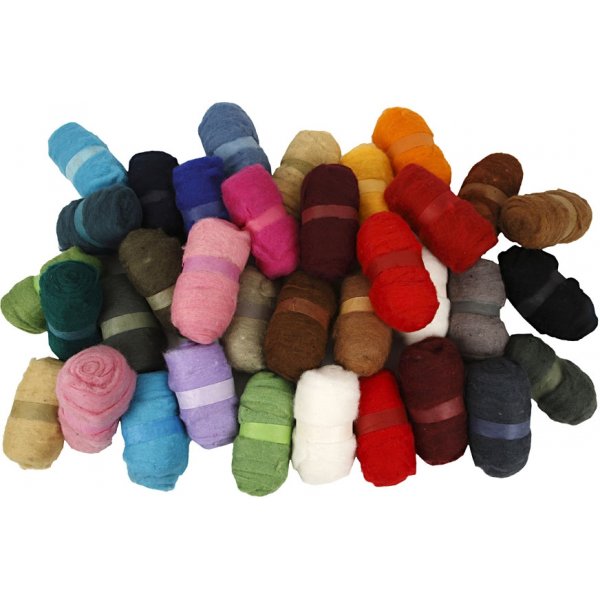 Laine carde - couleurs mlanges - 35 x 100 g