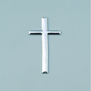 Décoration en cire 22 x 40 mm - argent brillant 1 pc. Croix Décoration en cire 22 x 40 mm - argent brillant 1 pc. Croix