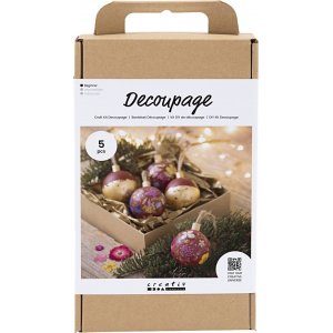 Kit DIY Découpage - Noël rouge - Fleurs séchées Kit DIY Découpage - Noël rouge - Fleurs séchées