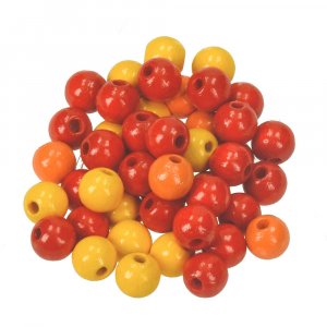 Perles rondes en bois de couleurs mélangées - 8mm 25g Perles rondes en bois de couleurs mélangées - 8mm 25g