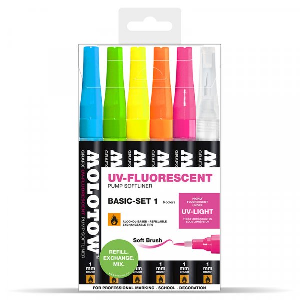 Softliner GRAFX 6 stylos - fluorescents
