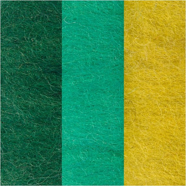 Laine cardée - harmonie vert/turquoise - 3 x 10 g Laine cardée - harmonie vert/turquoise - 3 x 10 g