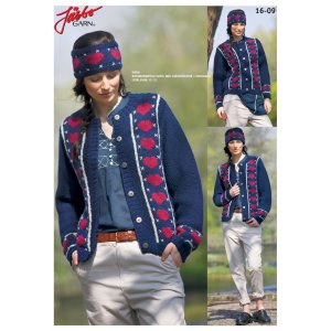 Patron tricot - Cardigan romantique ferme avec motif coeur + bandeau Patron tricot - Cardigan romantique ferme avec motif coeur + bandeau