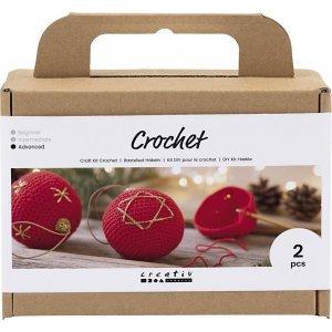 Kit DIY Crochet - rouge - Boules de sapin de Noël Kit DIY Crochet - rouge - Boules de sapin de Noël