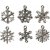 Charms - flocons de neige - argent antique - 18 pcs Charms - flocons de neige - argent antique - 18 pcs