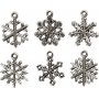 Charms - flocons de neige - argent antique - 18 pcs