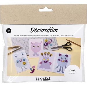 Mini DIY Kit Décoration, couleurs pastel, Monster Collage Mini DIY Kit Décoration, couleurs pastel, Monster Collage