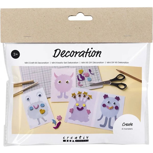 Mini DIY Kit Dcoration, couleurs pastel, Monster Collage