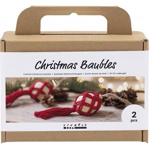 Kit DIY Boules de sapin de Noël - Noël rouge - Macramé Kit DIY Boules de sapin de Noël - Noël rouge - Macramé
