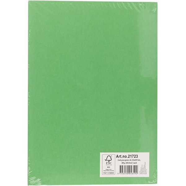 Carton color - vert herbe - A4 - 180 g - 100 feuilles
