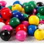 Perles en bois - rondes - couleurs mlanges - 22 g