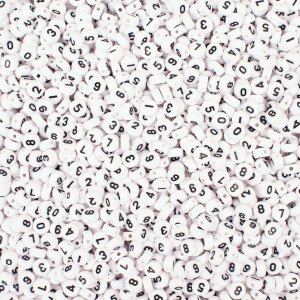 Perles - chiffres 0-9 - Ø 7 mm - 500 pcs Perles - chiffres 0-9 - Ø 7 mm - 500 pcs