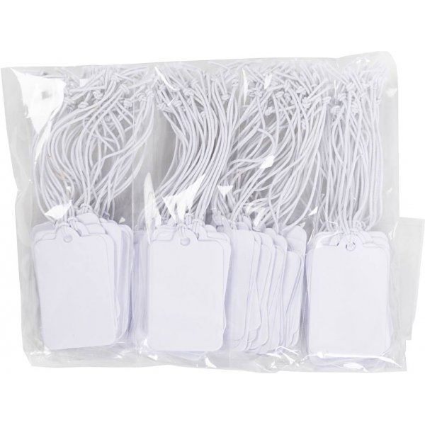 Etiquettes en carton fort - 25 x 40 mm - blanc - 100 pcs