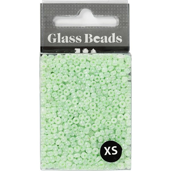 Perles de rocaille - vert tendre - 25 g
