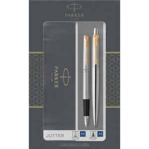 Coffret stylo Parker Jotter - Stylo bille et stylo plume Duoset - Acier inoxydable - Acier inoxydable bleu GT Coffret stylo Parker Jotter - Stylo bille et stylo plume Duoset - Acier inoxydable - Acier inoxydable bleu GT