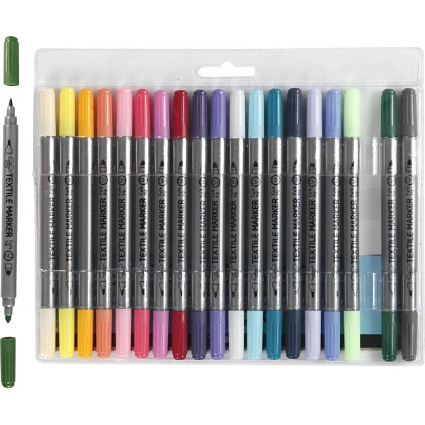 Marqueurs textiles - couleurs complmentaires - 20 pcs