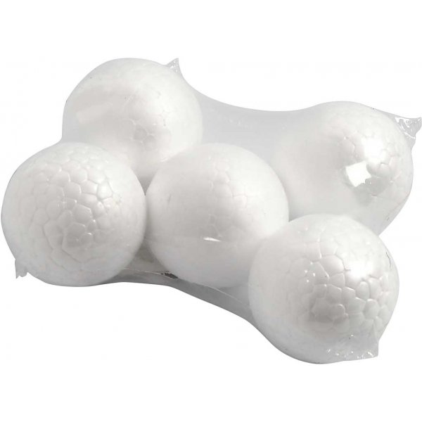 Boules en polystyrne - blanc - 5 cm - 5 pcs