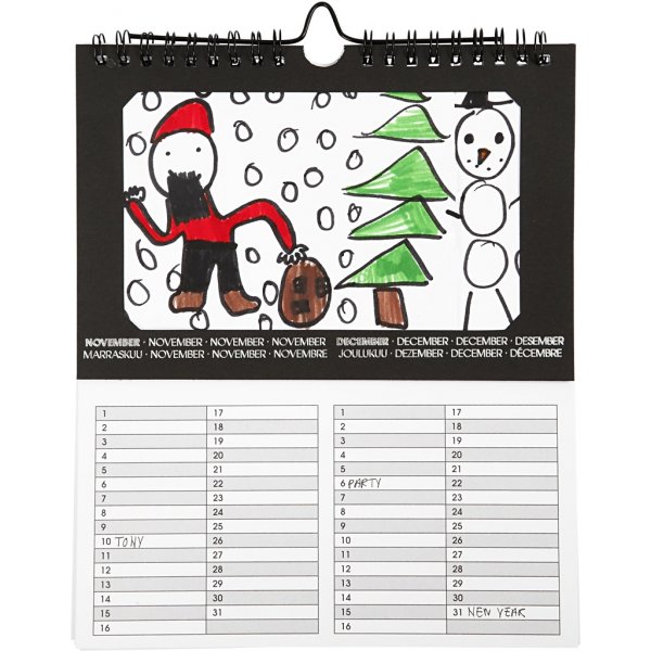 Calendrier perptuel - 19 x 23 cm - 6 pcs