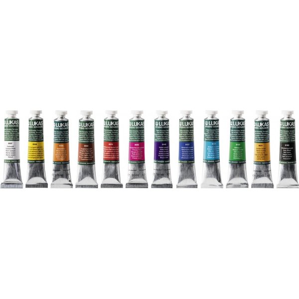 Tubes de peinture tempera 20 ml x12