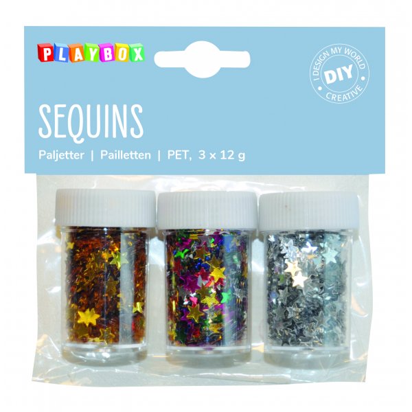 Paillettes 3x12 g étoiles Paillettes 3x12 g étoiles