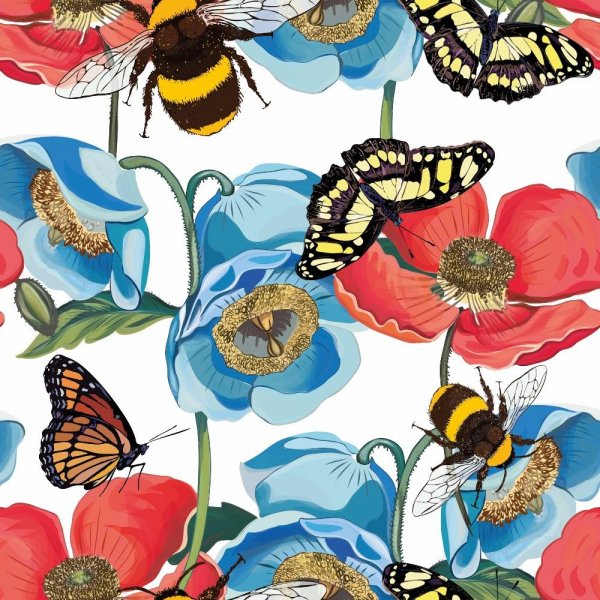 Jersey  motifs 145 cm - Bourdon - Makaonfjaril - Blanc