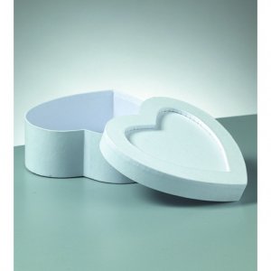 Mosaïque frêne 15 x 15 x 6 cm - coeur blanc Mosaïque frêne 15 x 15 x 6 cm - coeur blanc
