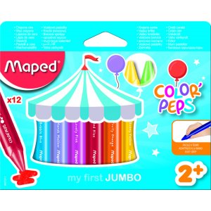 Pinceau craie - Maped - Color'Peps 12 crayons de cire Maxi Pinceau craie - Maped - Color'Peps 12 crayons de cire Maxi