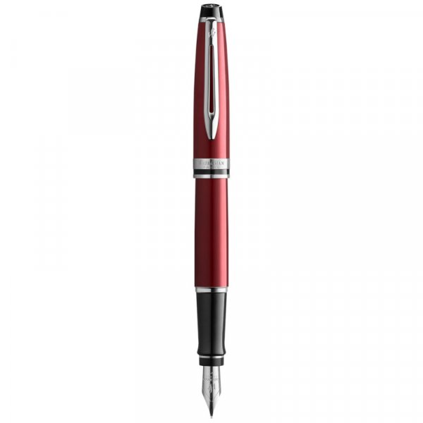 Stylo plume Waterman Expert Rouge Fonc - Garniture Chrome - Moyen