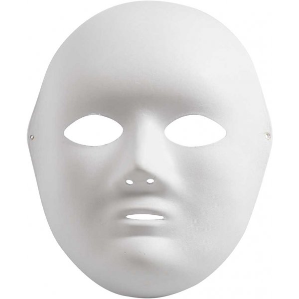 Masque complet en carton - blanc - 10 pcs