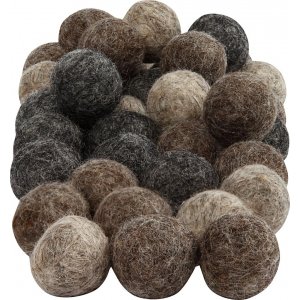 Perles de laine - couleurs naturelles - 64 pcs Perles de laine - couleurs naturelles - 64 pcs